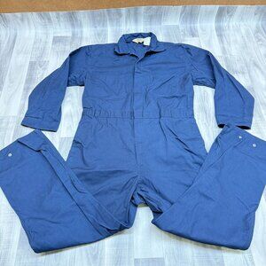 ✅ Mens L C.E. Schmidt Workwear Blue Coveralls Garage Mechanic Jumpsuit Overalls